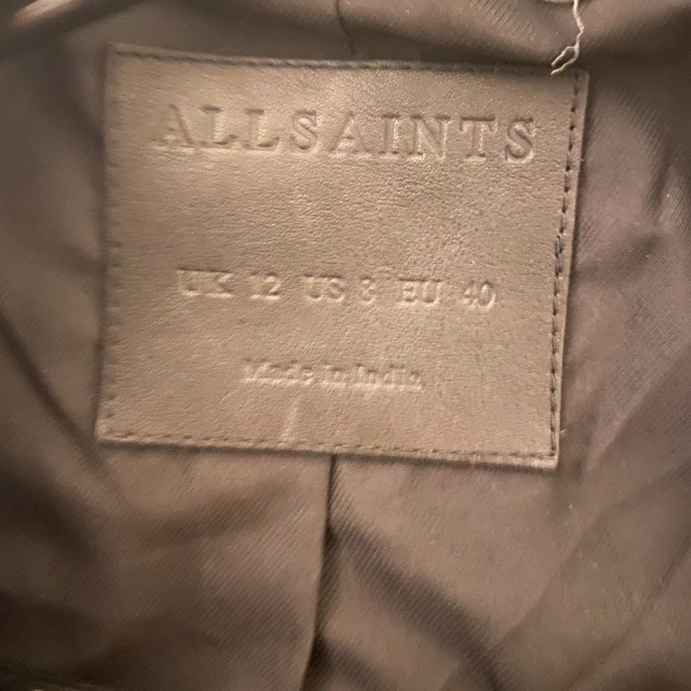All Saints Black Leather Jacket - Picture 4 of 5